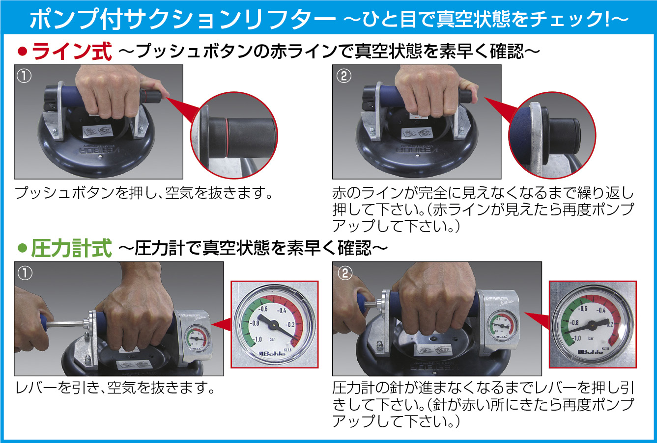 EA950C｜120kg サクションリフター(ﾎﾟﾝﾌﾟ付)のページ -