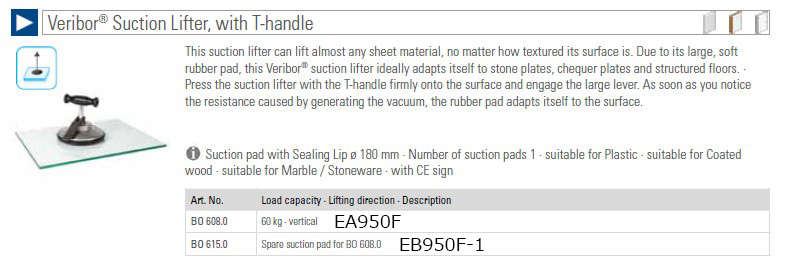 エスコ (ESCO) 60kg サクションリフター EA950F